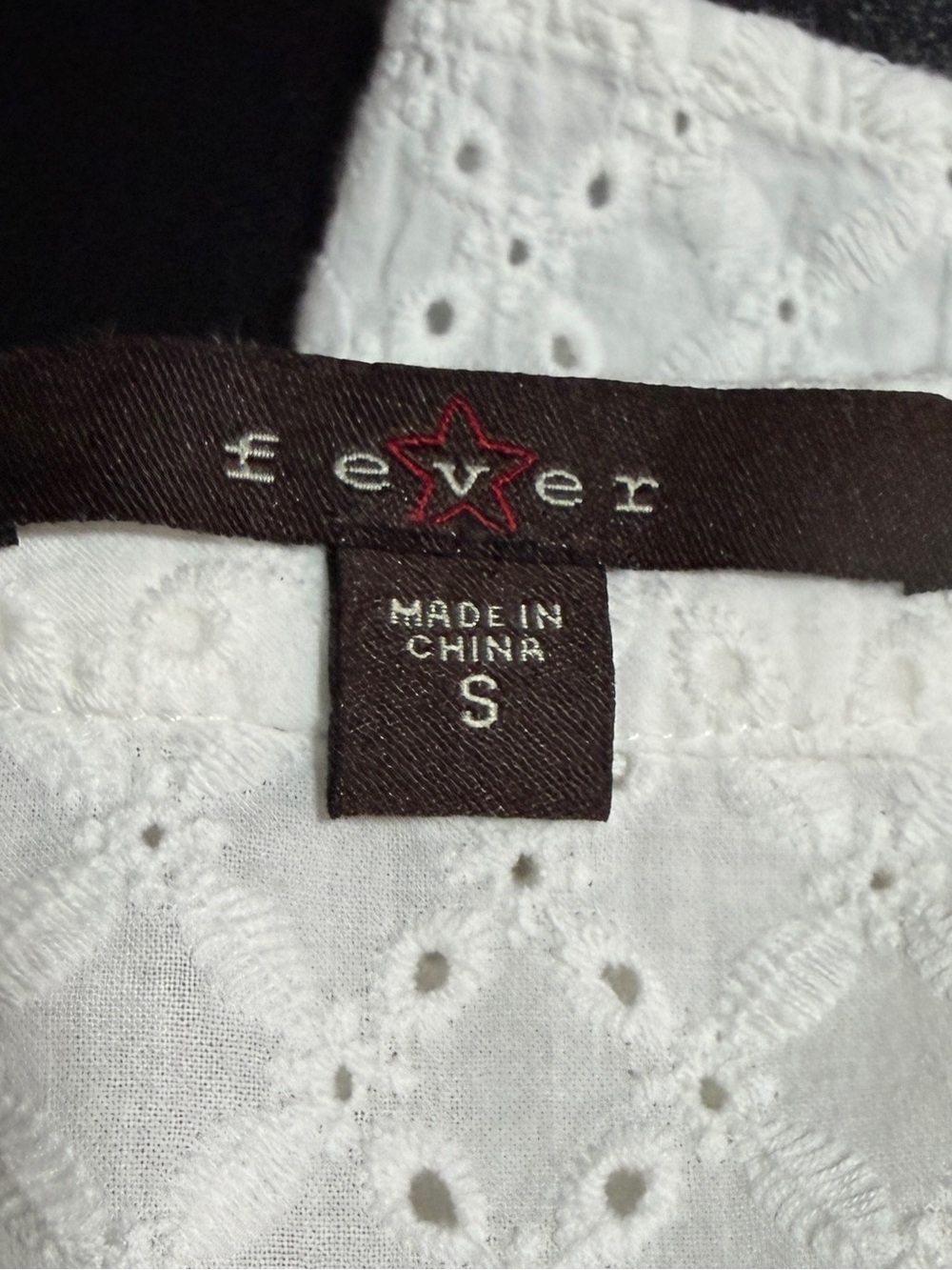 Fever White Eyelet Embroidered Pintuck Button Front Boho Tunic Blouse S - Picture 9 of 11